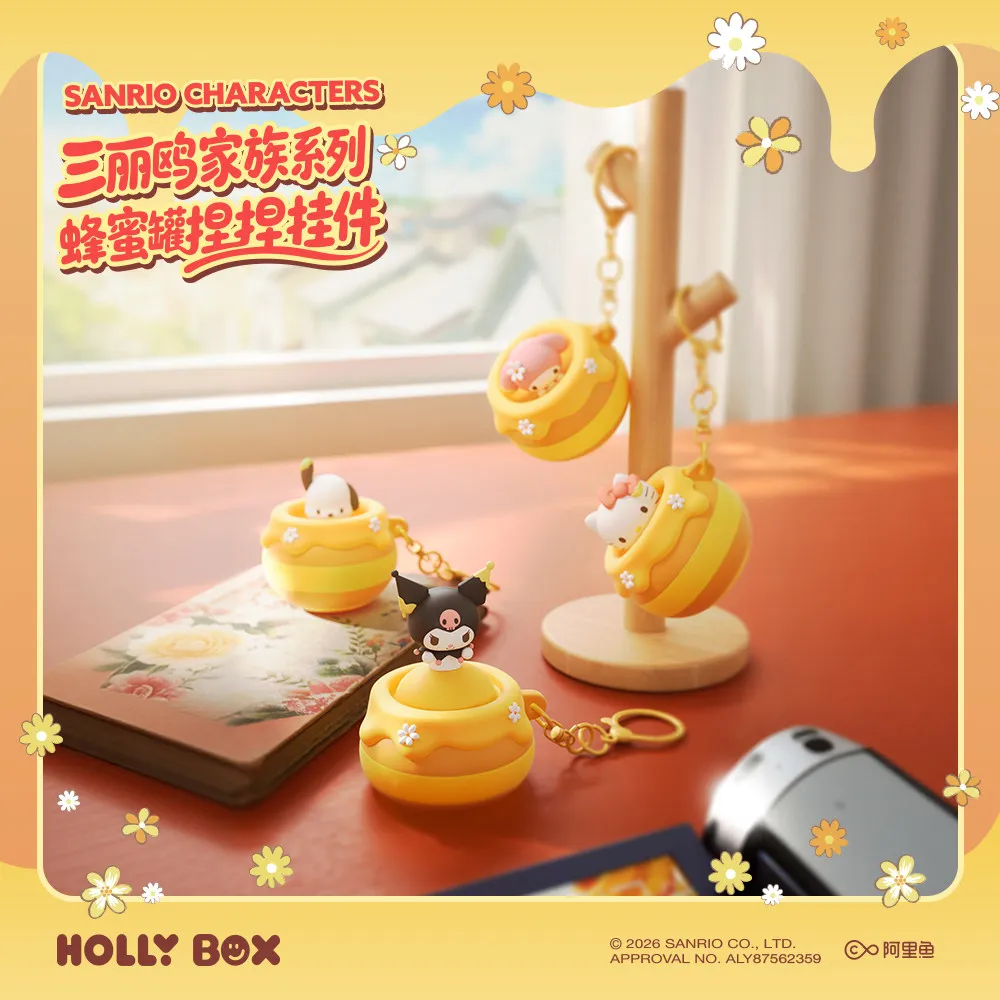 

Langbowang Sanrio Characters Honey Pot Series Blind Box Cute Cartoon Pochacco Kt Cat Melody Kuromi Squeeze Keychain Bag Pendant