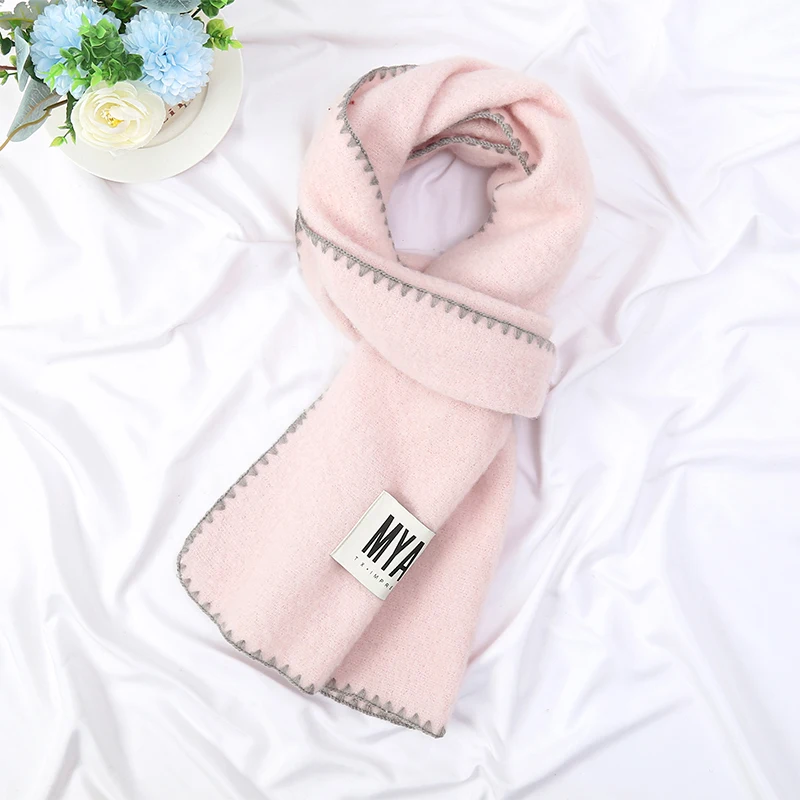 2024 New SweetAnd Cute Soft Sticky Solid Color Women's Scarf Thickened Warm Crescent Single Color Couple Same Style Outer Shawl