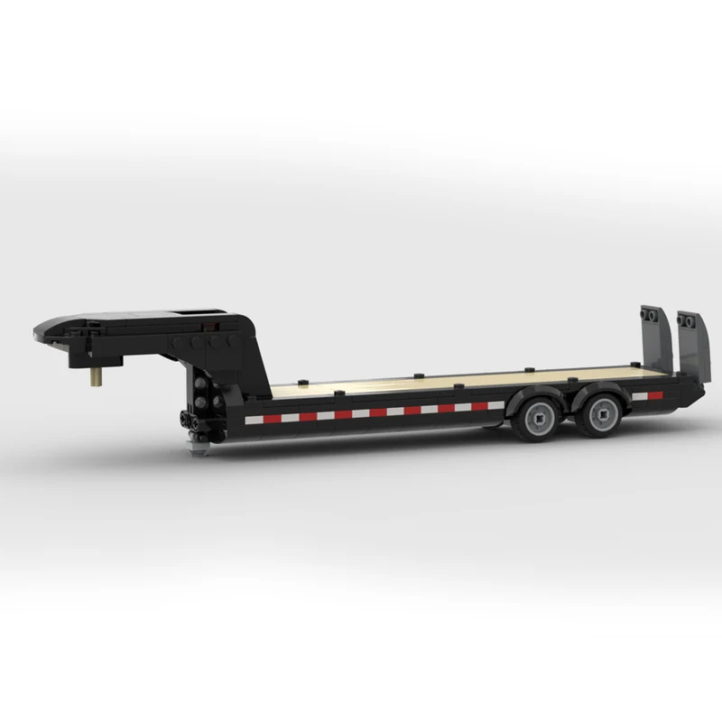 MOC-221390 Gooseneck Flatbed Trailer Building Block Highly Compatible City Truck Accessories Model Brick Set Gifts Kids 216PCS