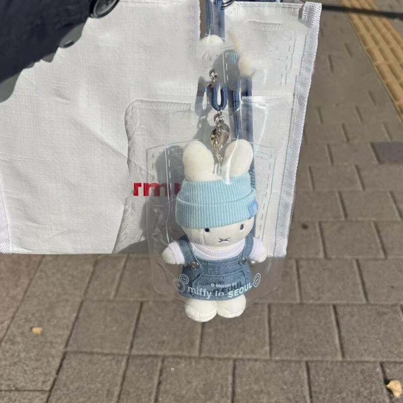 Miffy Rabbit Plush Pendant Kawaii Cartoon Miffy Rabbit Surrounding Seoul Limited Edition Cowboy Miffy Cute 10Cm Plush Pendant