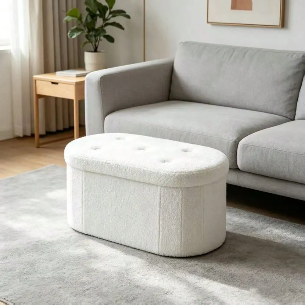 

43inch Foldable Footpad With Storage Function, MultiFunctional Home Bench