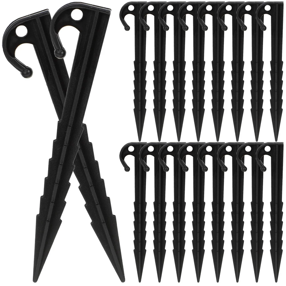 

50 Pcs Windproof Nail Lightweight Tent Stakes Heavy Duty Camping Wind-resistant Ground Nails Plastic