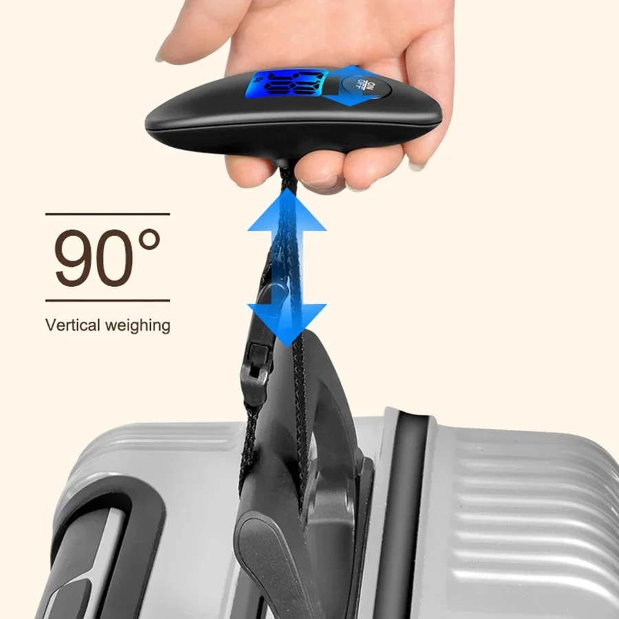 

40kg Portable Electronic Hanging Scale High Precision Digital Luggage Scale with LCD Display Webbing Belt for Travel Suitcase
