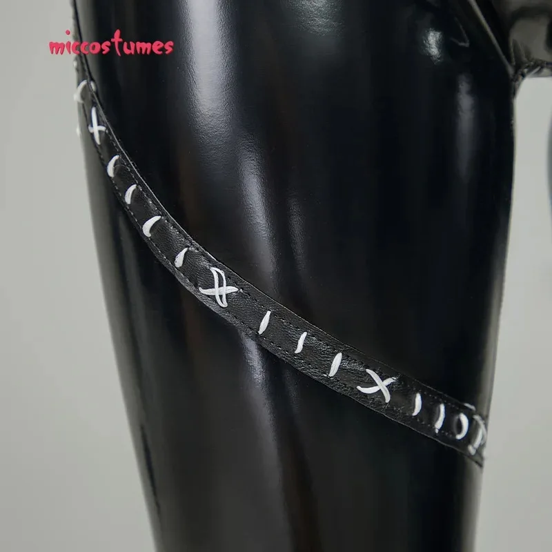 miccostumes Womens Costume Anime Catsuit Cat Bodysuit Jumpsuit Zipper Front With Corset Halloween Cosplay Costumes