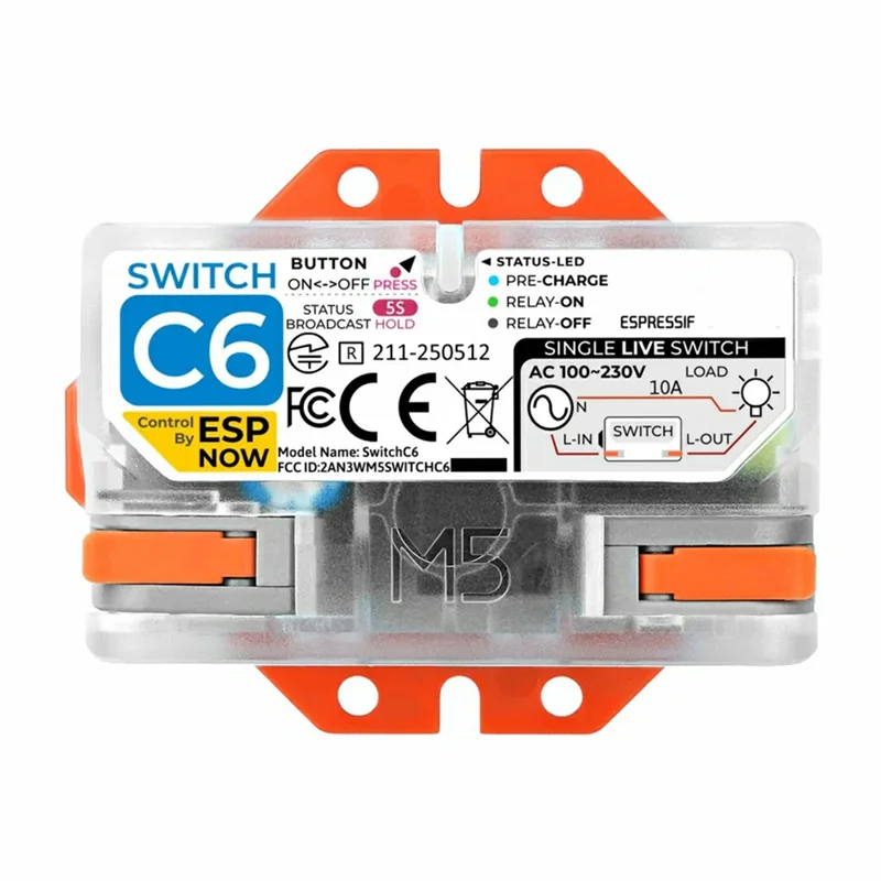 

Умный переключатель ABUO-For M5stack Wi-Fi, один провод под напряжением, чип ESP32-C6, пульт дистанционного управления, энергоэффективная домашняя автоматизация