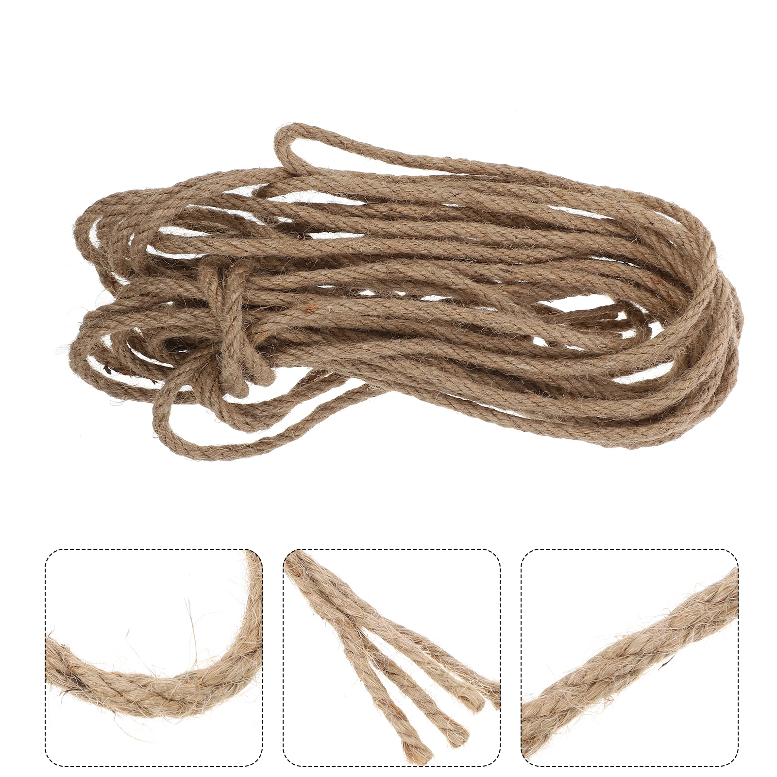 

10M DIY Jute Rope 6mm Thick Natural Hemp Twine Strong Craft Cord Vintage Decorative Fence Rope Safe Material