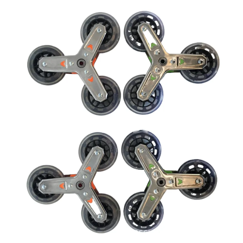 Factory direct shopping cart climbing wheel stainless steel three casters climbing triangle wheel PVC Crystal wheel Super load-b