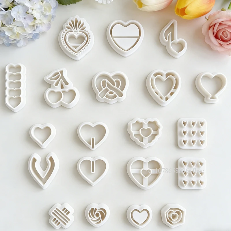 Valentine 's Heart Polymer Clay Cutters Sweet Strawberry Cherry Dessert Earrings Jewelry Pendant Making Pottery Clay Tools Mold - view 3