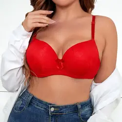 Viomisha Push Up Bra with Steel Ring Underwire Solid Underwear Plus Size Sexy Lace Bras for Ladies C Cup Bralette 90C-100C