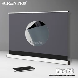 SCREENPRO 150 Zoll 4k UHD Laser-TV-Projektorleinwand, motorisiertes, bodensteigendes T-Prisma, UST ALR-Projektionsleinwand, Versand auf dem Seeweg