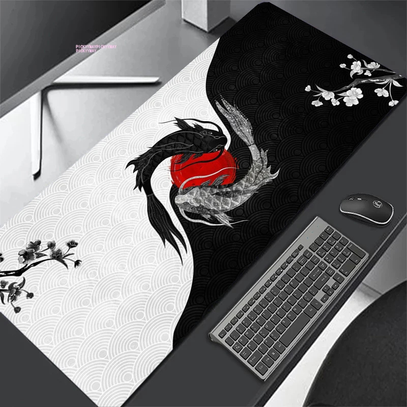 Mouse Pads Fish Taichi Neutral Table Mats Computer Mousepad Company Big Desk Pad 100x50cm Large Gamer Mousepads Mouse Mat