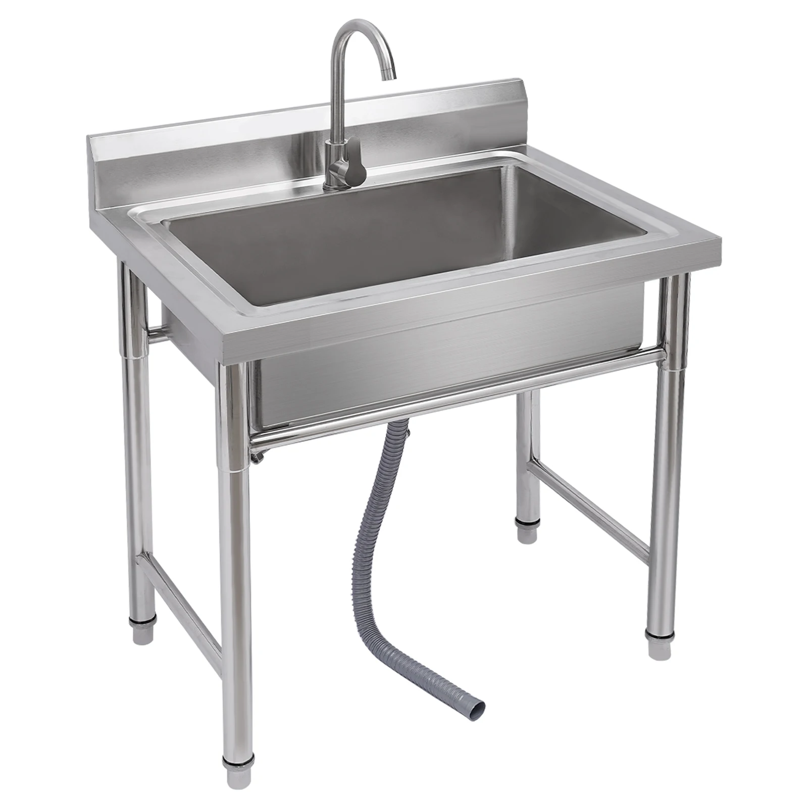 

Stainless Steel Sink with Dual Faucets, Anti-Rust Design, Large Capacity