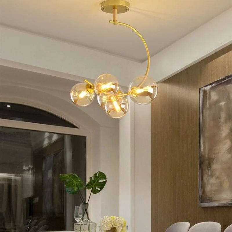 

Nordic Creative Glass Pendant Light for Kitchen Island Dining Tables Living Room Chandeliers Interior Lighting Hangin Fixture