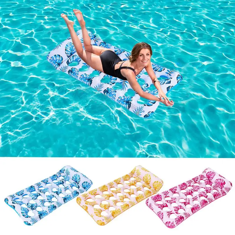 

Inflatable Floating Bed Swimming Pool Mattress Pool Mat Floats Raft Lounge Water Hammock Adult Swim Ring Tube