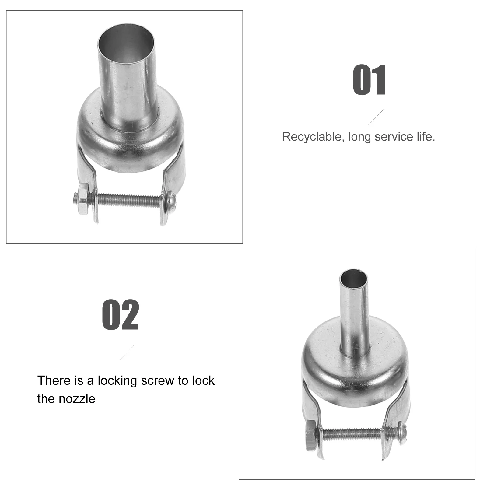 8 قطعة مجموعة فوهة لحام الهواء الساخن مقاومة للصدأ ومقاومة درجات الحرارة العالية لمرفقات أداة إصلاح محطة اللحام #5