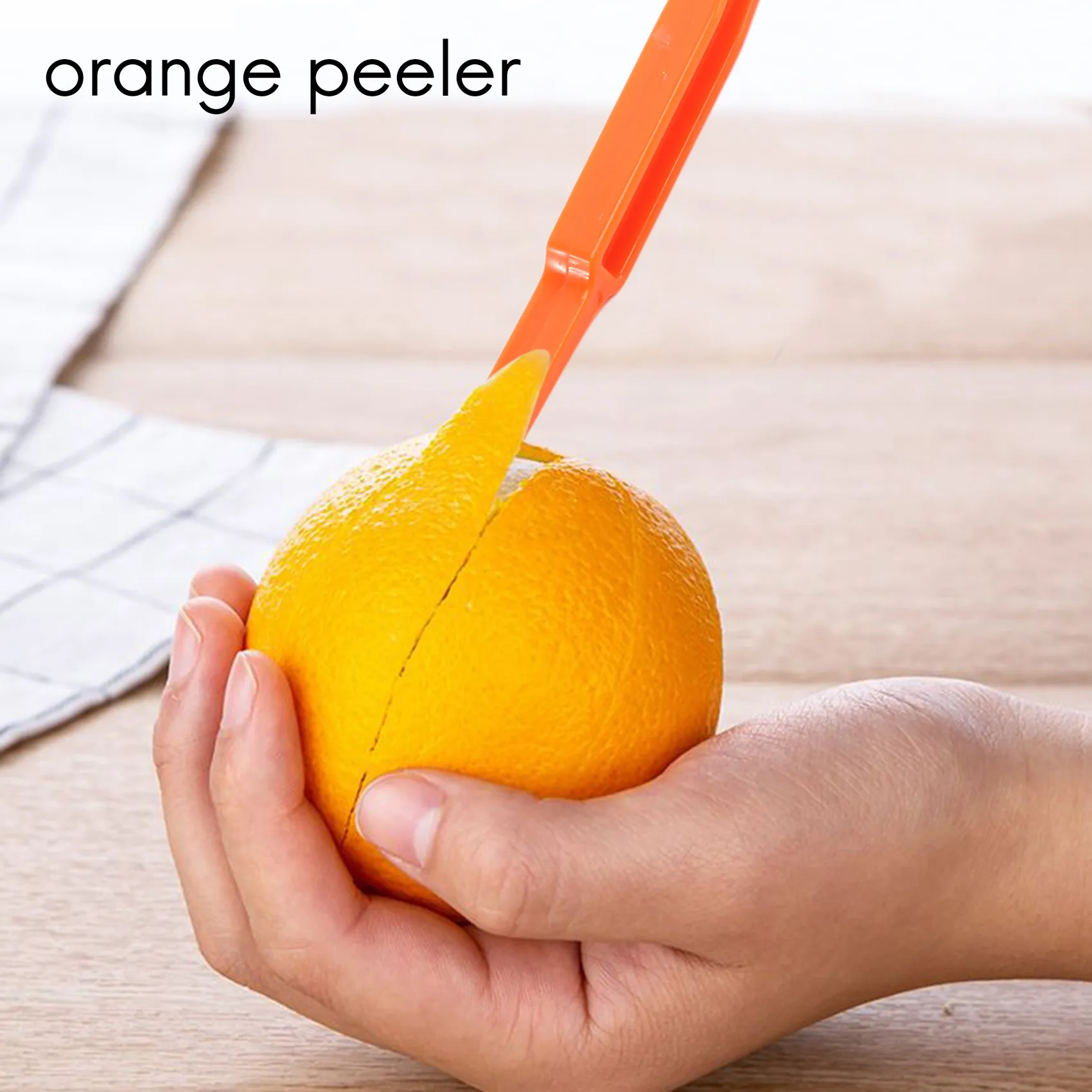 6PCS Easy Orange Citrus Peeler in Bright Orange Color Kitchen Tool