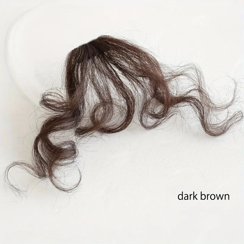 Synthetische lockige Haar-Pony-Clip-in-Haarverlängerung, Wolle, Locken, gefälschter Pony, Clip, lockig, vorne, Fransen-Haarverlängerung für Frauen – Detail 8