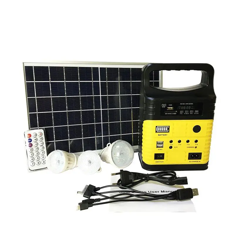 Imagem -04 - Mini Gerador de Energia Solar Painel Dc6w Carregamento da Bateria 6v-9ah Sistema de Iluminação Led Lâmpadas Led Controle Remoto ao ar Livre