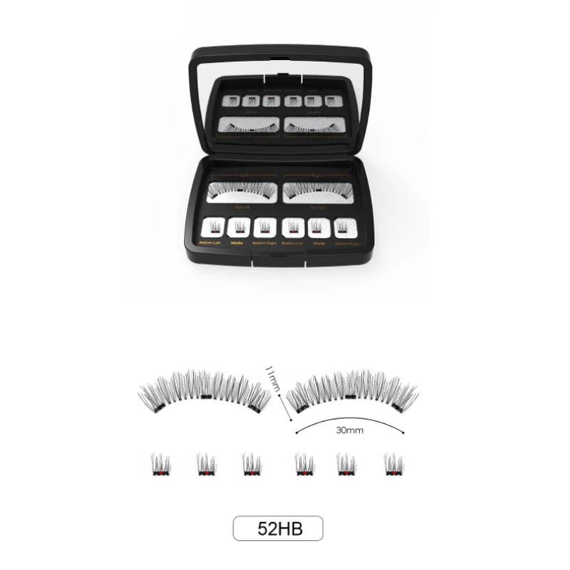 Kit de pestañas magnéticas 3D con diferentes densidades, pestañas postizas dobles, reutilizables, fáciles de usar, Kit de maquillaje de extensión de pestañas postizas