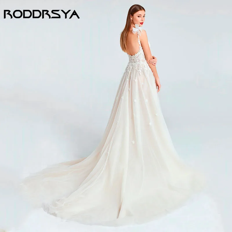 RODD RAYA Vestido De Casamento Свадебное платье трапециевидной формы на бретельках Милая аппликация из тюля Свадебное платье трапециевидной формы на заказ 2024 RODD RAYA Vestido De Casamento Свадебное платье трапециеви