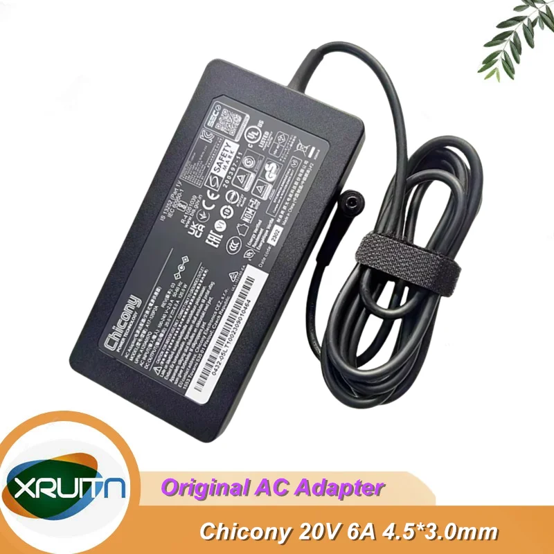 Original AC Adapter A17-120P2A Chicony 20V 6A 120W Laptop Charger For MSI Cyborg 15 A12VF-021SG A12VE-024NEU A12VF Power Supply