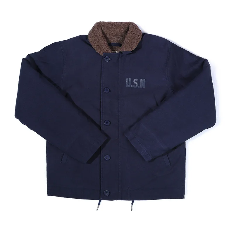 OKONKWO Navy N-1 deck jacket DECK_JACKET_Thick N1 men\'s lambskin cotton jacket