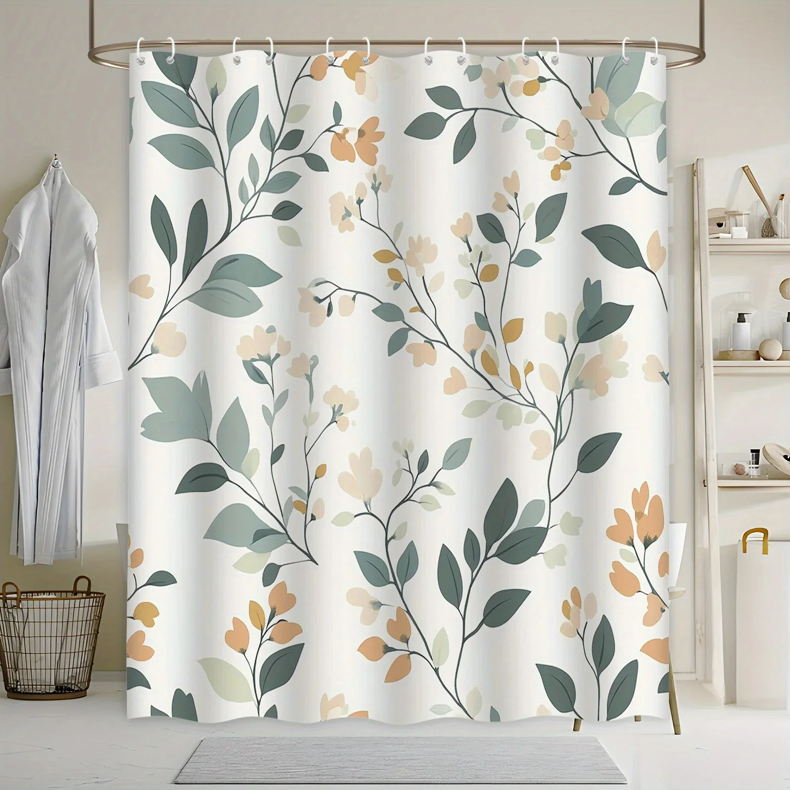 

Занавеска для душа с цветочным принтом