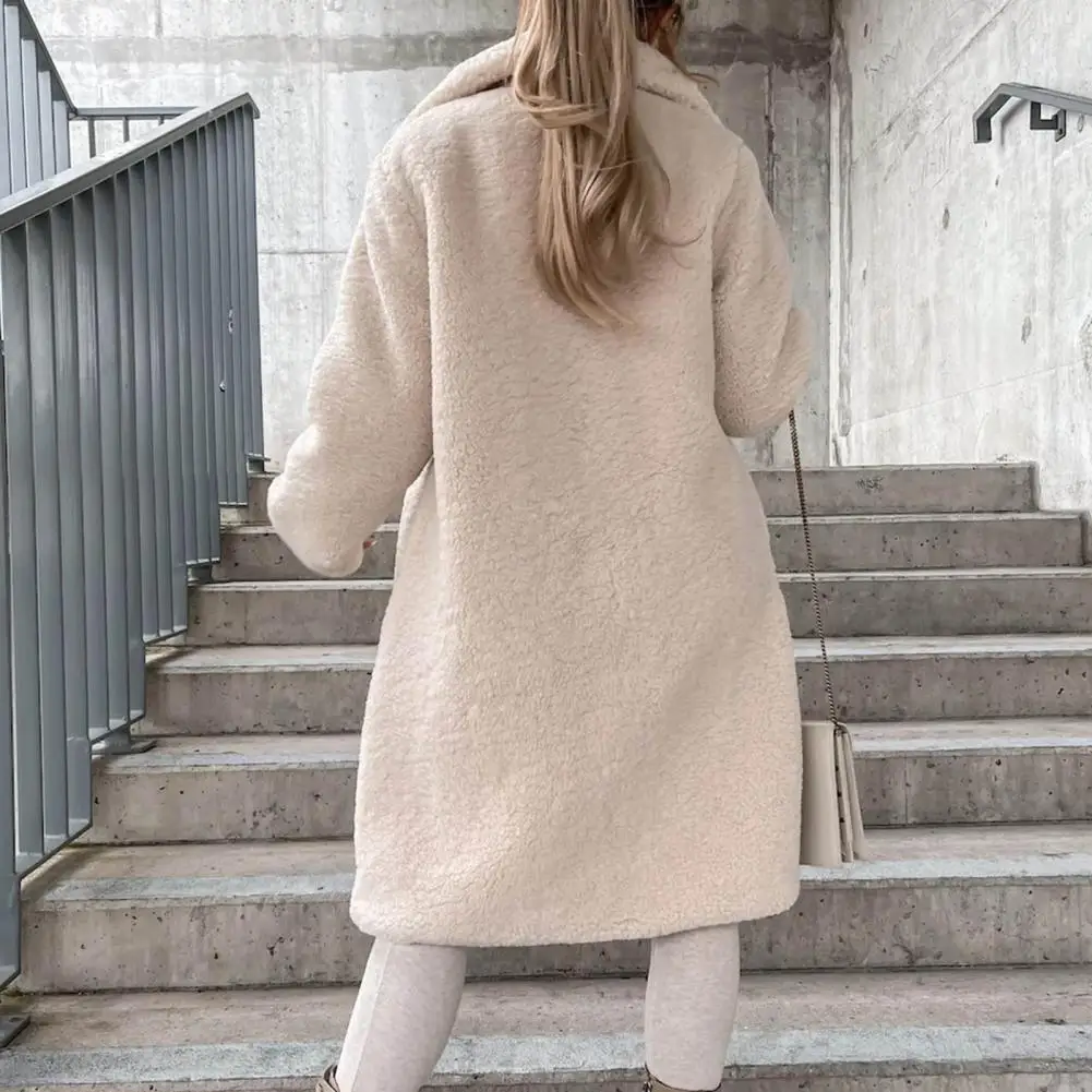 Herbst Winter Frauen Graben Mantel Plüsch Verdicken Mantel einreiher Frauen Jacke Lange Stil Outwear Streetwear