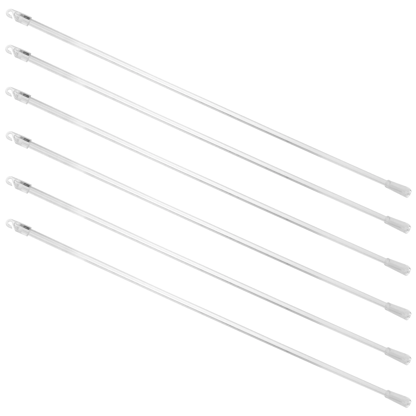 

6 Pcs Curtain Rod Accessories 15 Inch Transparent Hooks for Vertical Blinds Window Opener Pole Repair POM