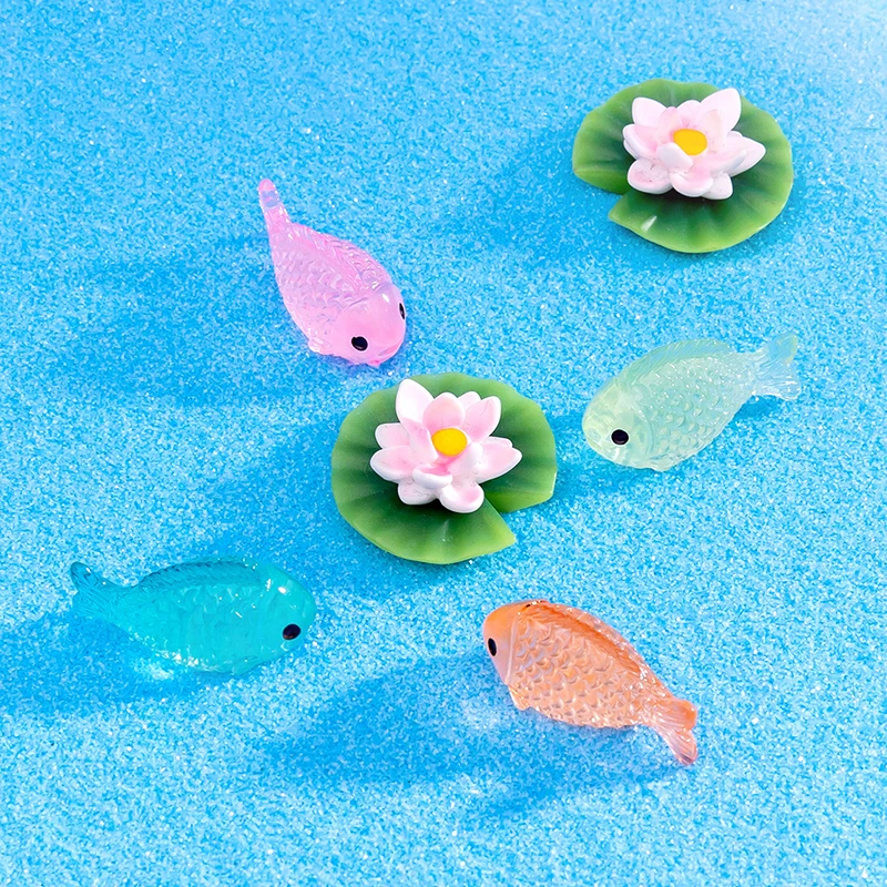 1Pc Mini Luminous Fish Micro Ornaments Fluorescence Animal Succulent Plants Potted Decoration Micro Landscape Accessories