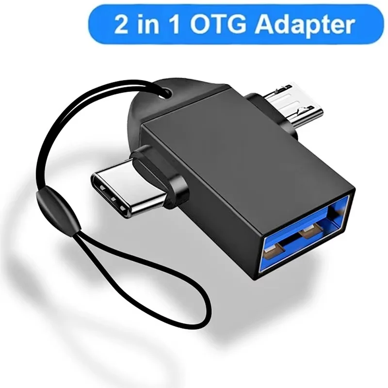2 In 1 Multifunction Type C Micro USB OTG Adapter USB Data Transmit Connector For Laptops Tablet Hard Disk Drive Android Phone