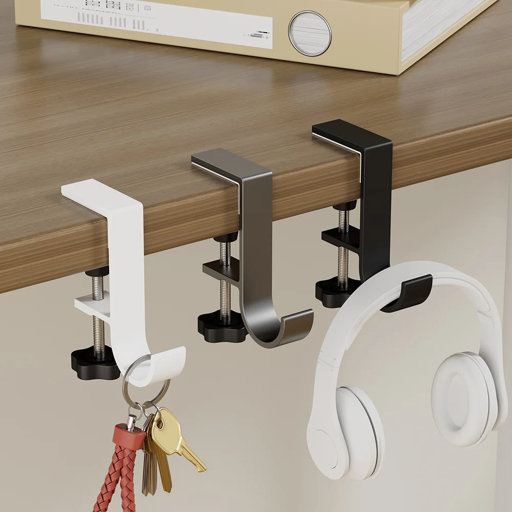 Crochet de bord de bureau réglable, 1/2 pièces, casque de jeu, cintre de bureau, sac à dos, rangement, support de crochet suspendu, crochet universel sans poinçon pour la maison
