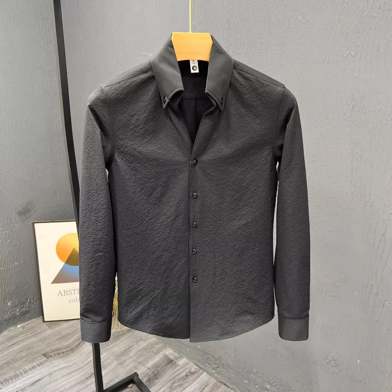 Spring Autumn New Fashion Turn-down Collar Long Sleeve Solid Blouse Men's Clothing Casual Loose Korean All-match Button Shirts