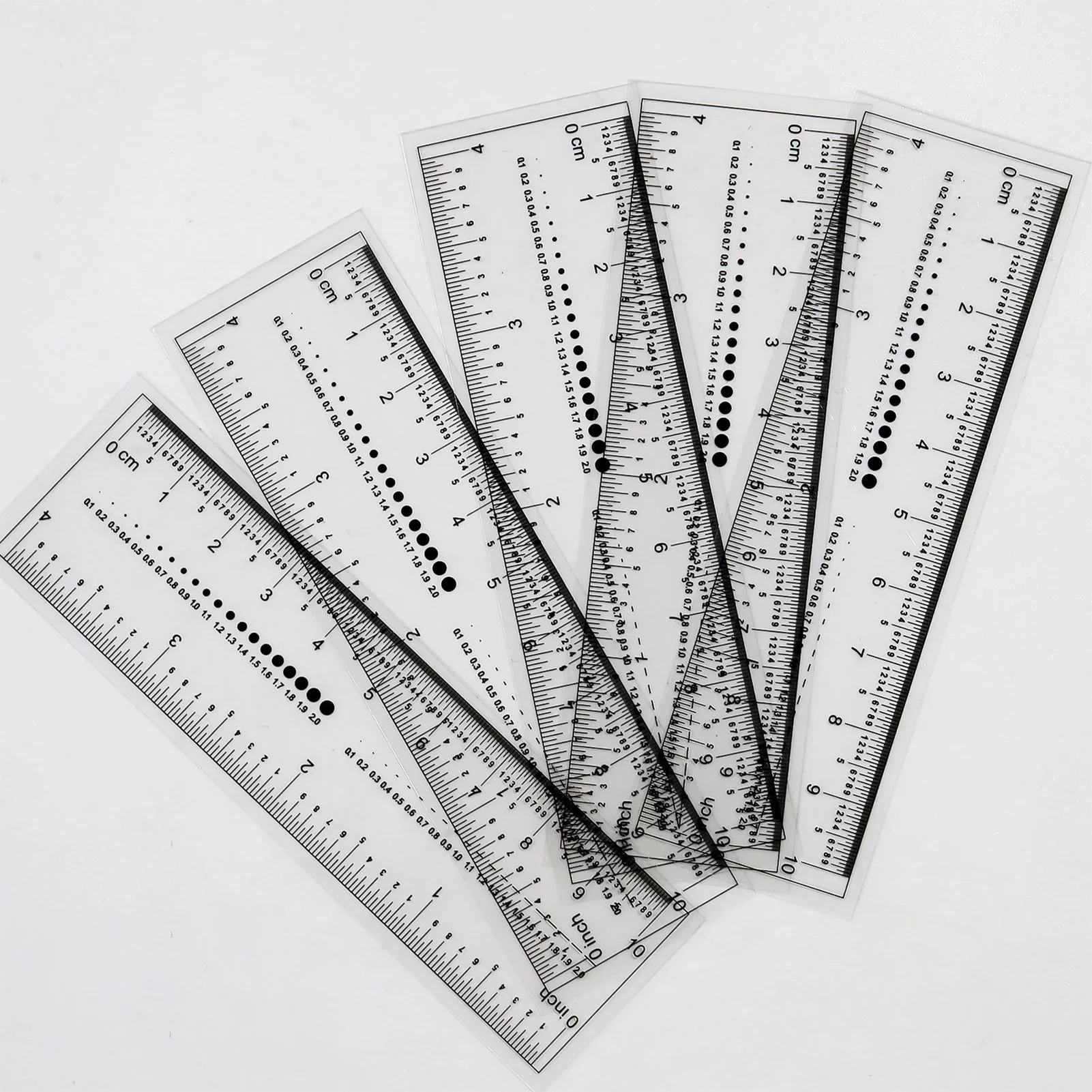 5PCS Flexible Transparent Rulers User Friendly Measuring Nail Tools for Home Salon Nail Measuring Tool