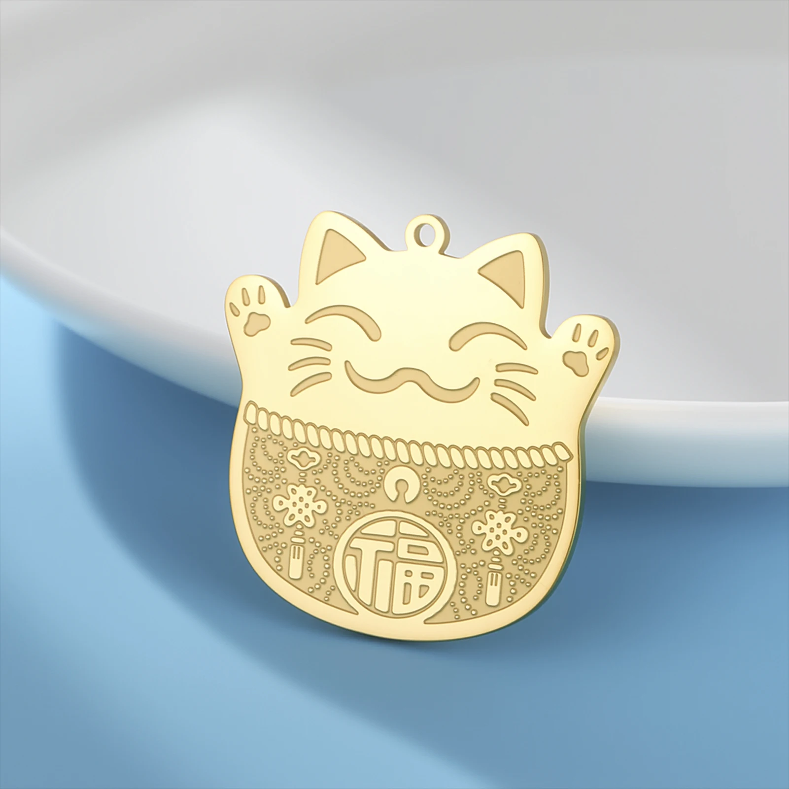 1 szt. Mini zawieszka Maneki Neko, szczęśliwy kotek, amulet do samodzielnego tworzenia biżuterii o tematyce szczęścia, naszyjników.