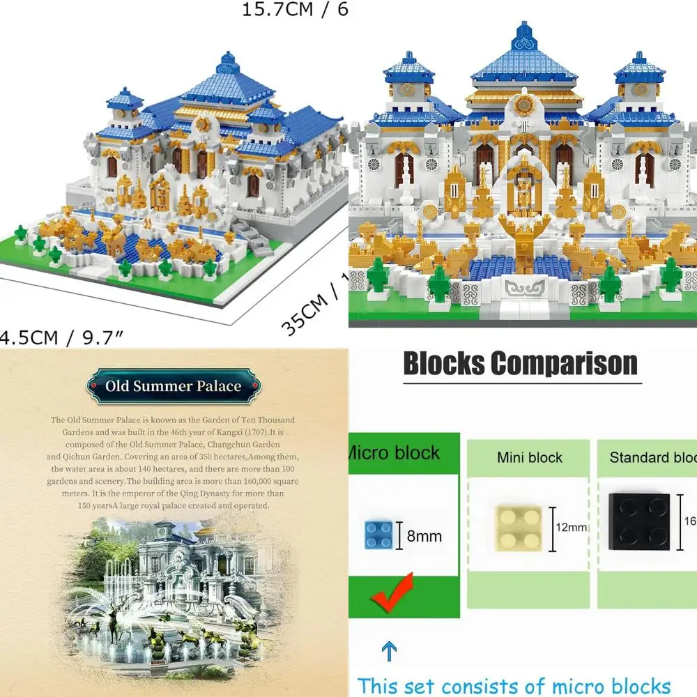 

5372-Piece Historical Summer Palace Brick Set - Educational Chinese Imperial Garden Model for All Ages