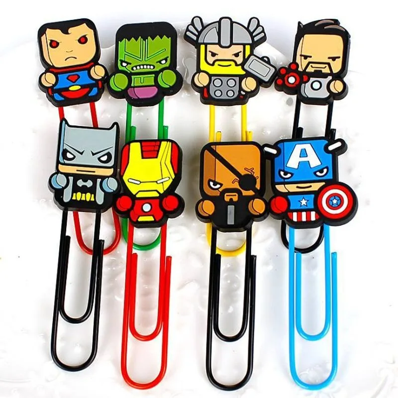 Cartoon Q Version Avengers Iron Man Hulk Personalized Creative Paper Clip Personalized Interesting Children's Reading Bookmark