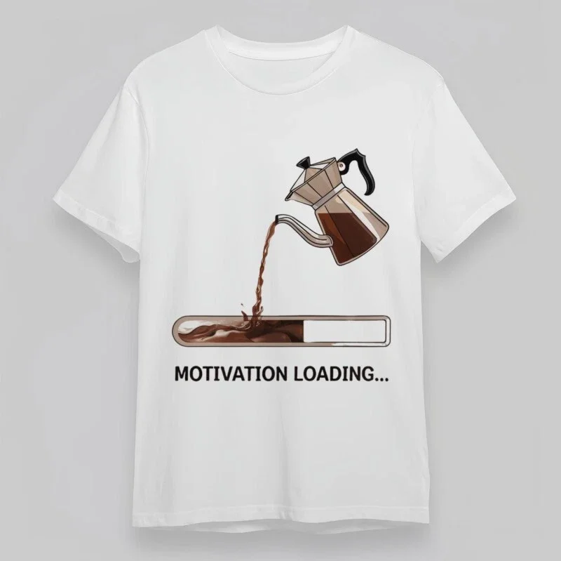 

Mocha Pot Graphic Printing Summer Autumn Winter Pure Cotton Men's and Women's T-shirts Short Sleeves Luxury Outdoor Sports Brand