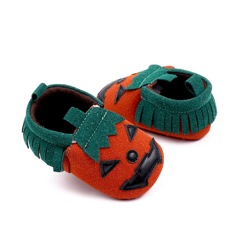 Halloween pumpkin soft-soled toddler 0-1 year old baby drop shoes BHX3136