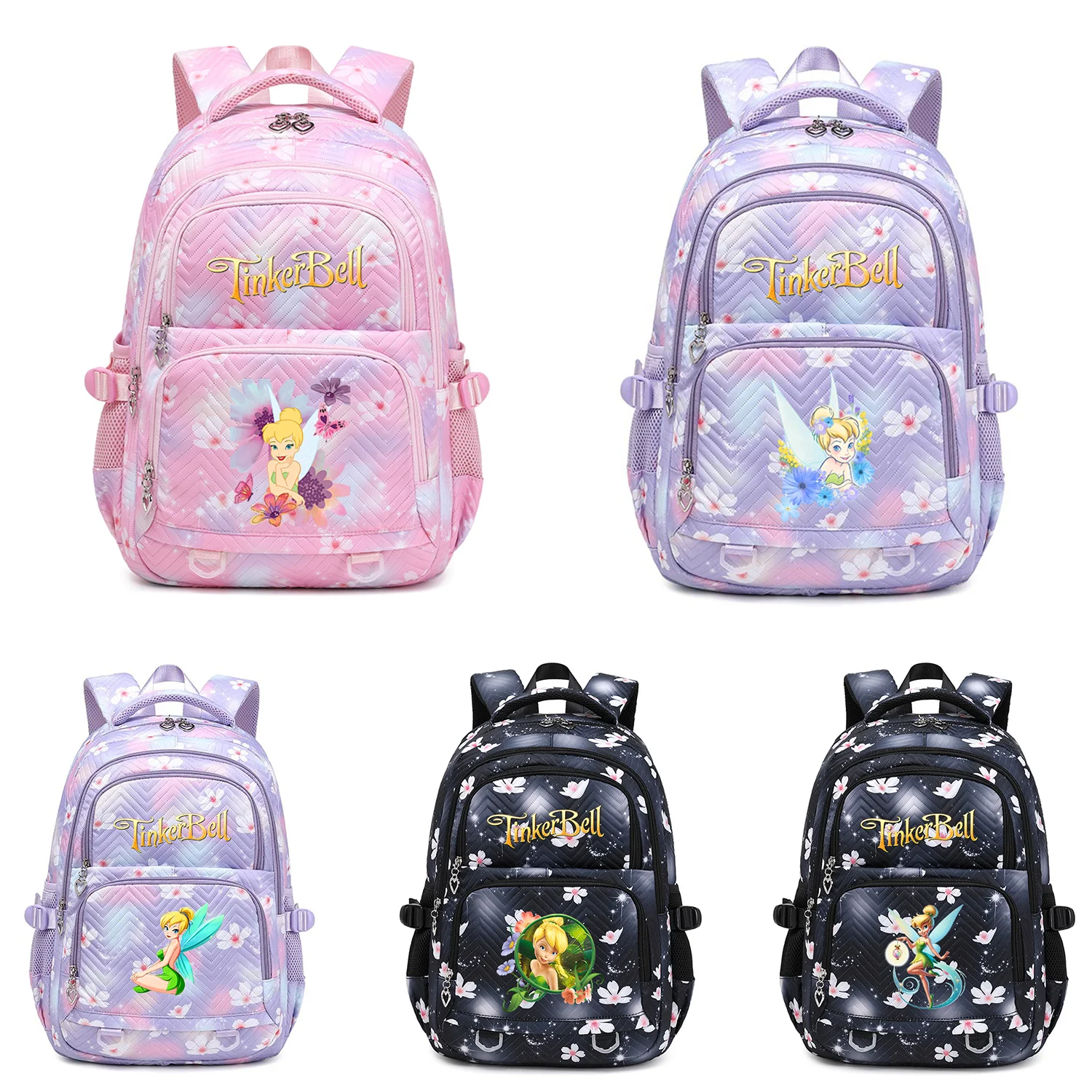 

Disney Tinker Bell Waterproof Women Backpack Female Travel Bag Backpacks Schoolbag for Teenage Girls Bookbag Mochila