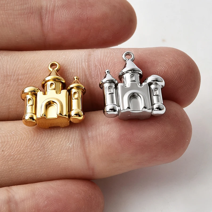 6pcs Roman Pillar Leaning Tower Famous Building Trip Charm Hand Sign Gesture Stainless Steel Pendant DIY Necklace Jewelry Making