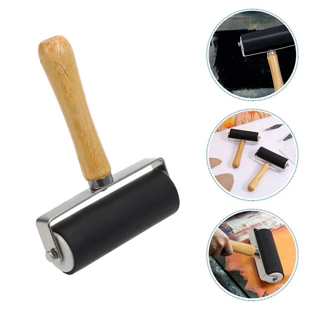 

3 Pcs Ink Roller Tool for Printing Handheld Printmaking Glue Rubber Painting Rollers Materials