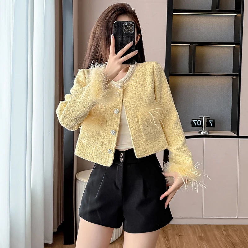 

Ostrich Fur Coat Women's 2025 New Autumn Winter Unique Super Fashionable Top Coats Jackets