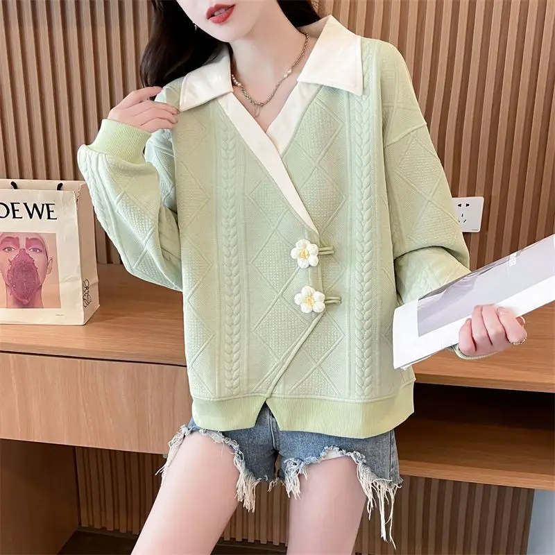 New Western Style Hoodie with Loose Korean Style and Versatile Design Featuring Thick Plush and Niche Outerwear Long Sleeved Top