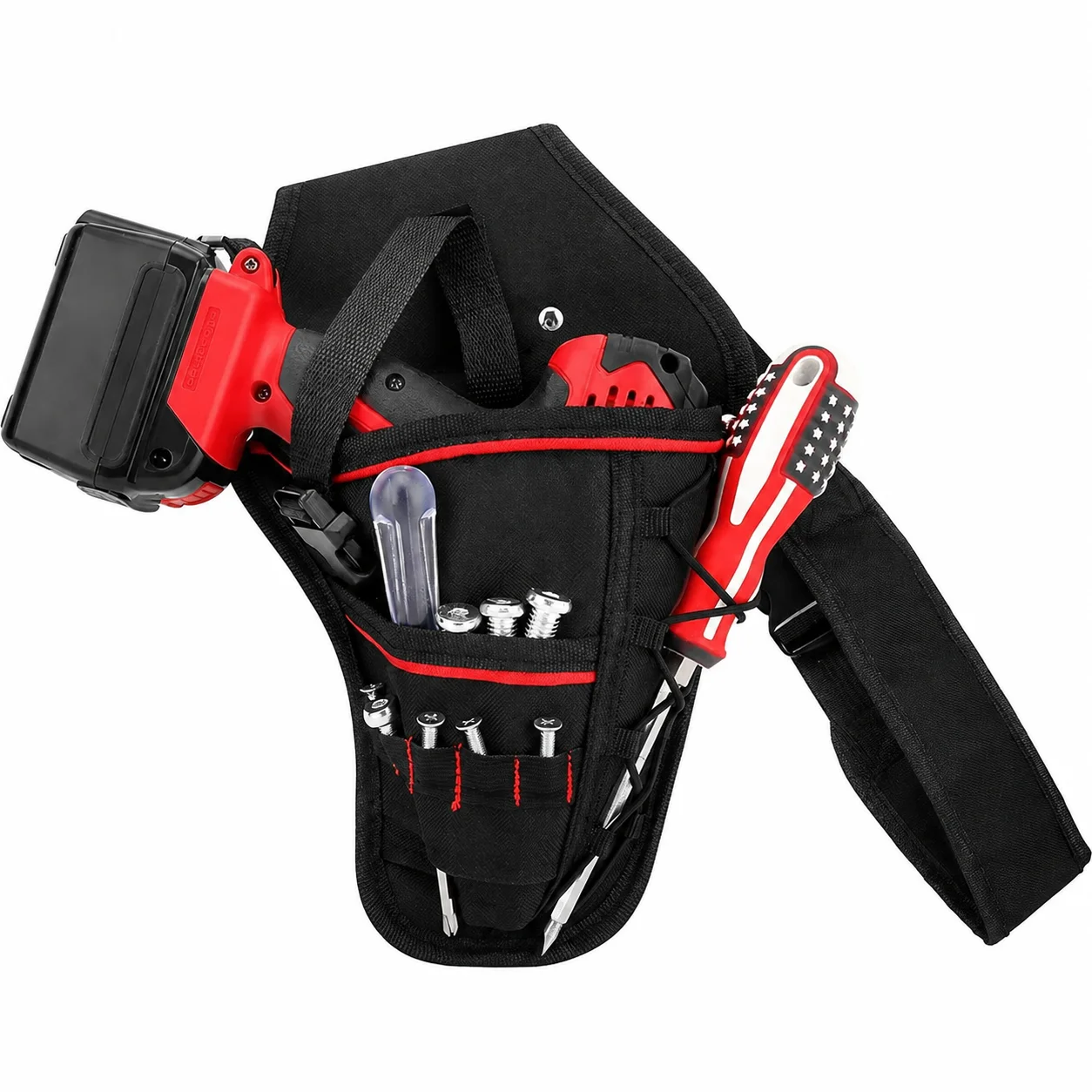 Drill Holster Holstery Drill Holder Adjustable Shoulder Wrist Tool Pouch Bag for Impact Driver Impact Holster for Tool Belt J471