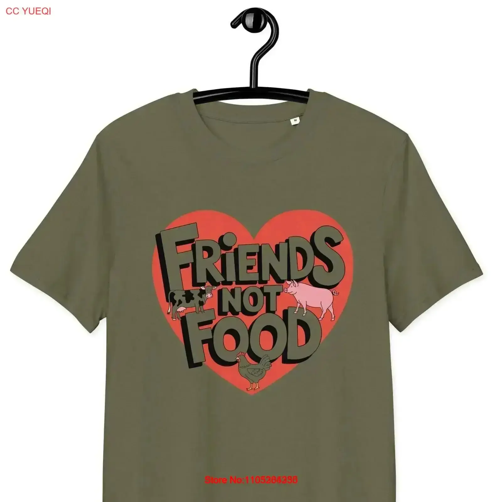 Vegan T Shirt Friends Not Food Organic Cotton clothing gift Vegetarian Herbivore vintage Washed streetwear Soft Stylish
