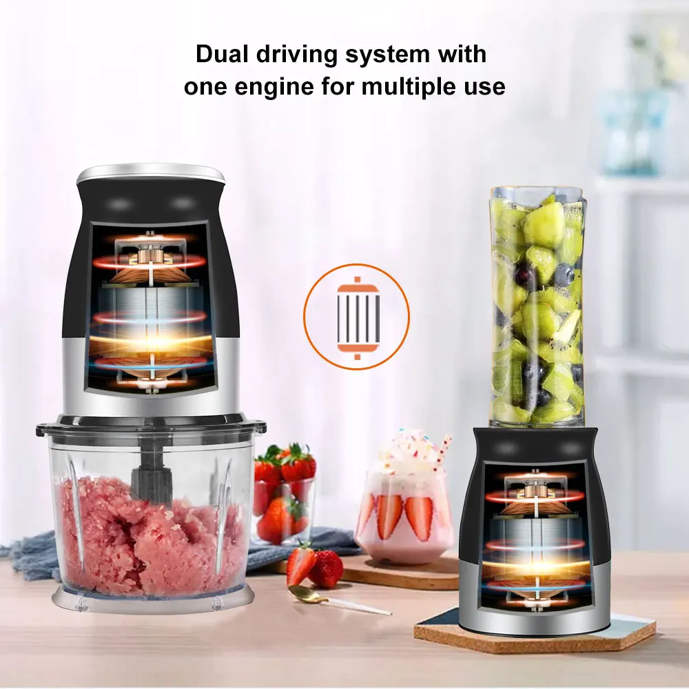 BPA FREE 500W Portable Personal Blender Mixer Food Processor With Chopper Bowl 600ml Juicer Bottle Meat Grinder Baby Food Maker