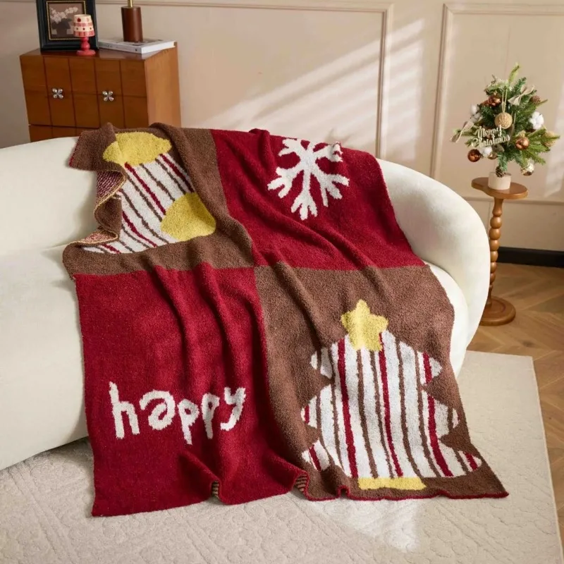 Cute Cartoon Blanket Double Sided Half Velvet Throw Blanket Soft Nap Cover for Office Sofa Bedroom Air Condition Use