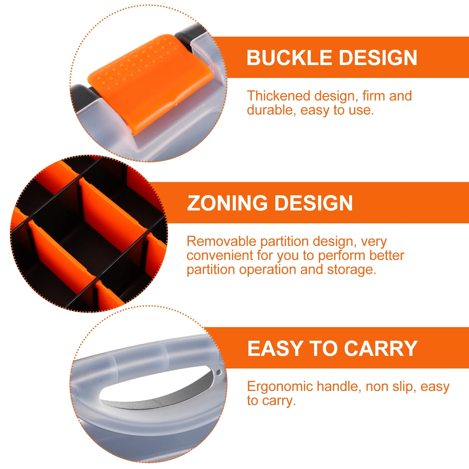 

1Pcs Tool Box Multi-Grid Practical Storage Box Strong Sundries Organizer for Small Item Classification