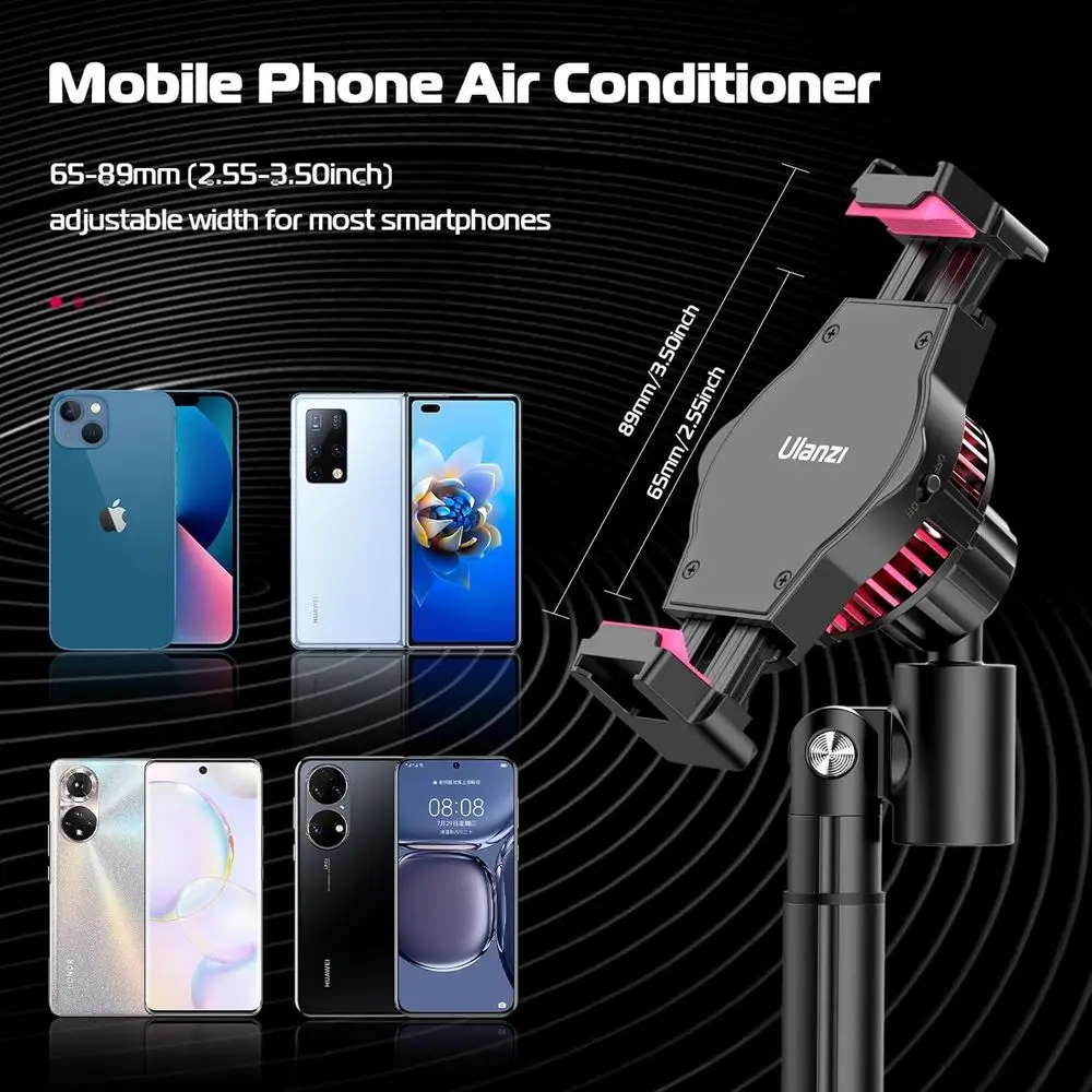 Adjustable Mobile Phone Stand with Cooling Fan for Live Streaming, Compatible with All Phones
